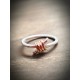 Rebeus Silver Crossover Ring with Red Gold Wire