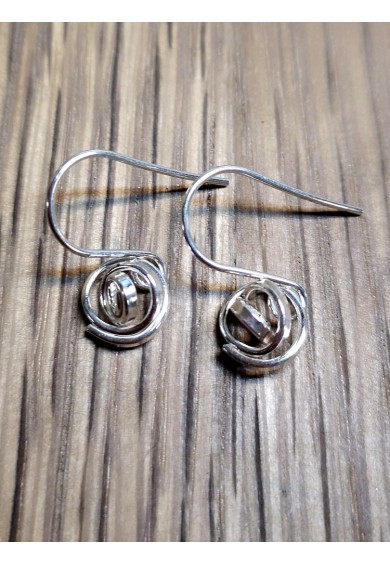 "Q" Silver Mini Drop Earrings
