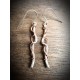 Torque Silver Double Twisted Long Earrings with Rose Gold